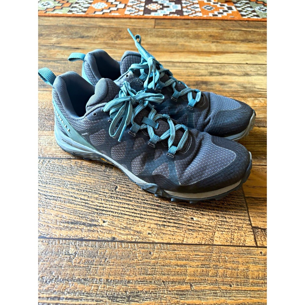 Merrell Women's Gray/Blue Hiking Shoes US 8 Medium Vibram Soles J52988